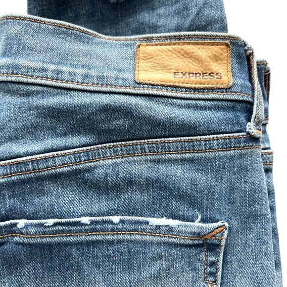 Express Original Vintage Skinny High Rise Distressed Frayed Women's Size 0 - Picture 6 of 8